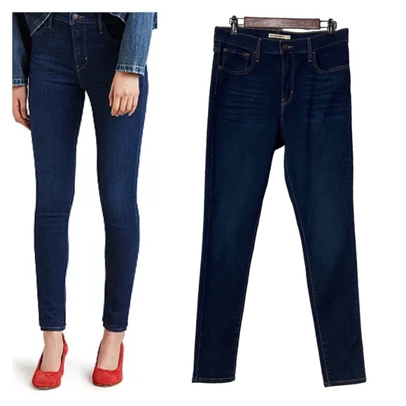 Levi’s 720 High Rise Super Skinny Dark Wash Jeans - Picture 1 of 14